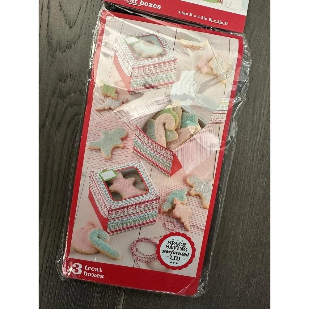 Sweet Creations by‎ Good Cook Christmas Treat Boxes 3 Pack 4.5x4.5x3in Window